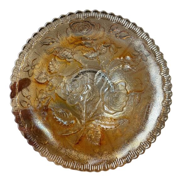 Vintage Antique Imperial Glass Company Lustre Rose Bowl Marigold Carnival Glass - Picture 3 of 6